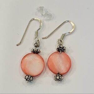 Sterling silver mother of pearl dangle drop